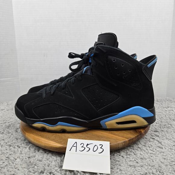 Jordan 6 Retro UNC Black University Blue Athletic Sneaker Mens 15 384664-006 - Picture 1 of 15